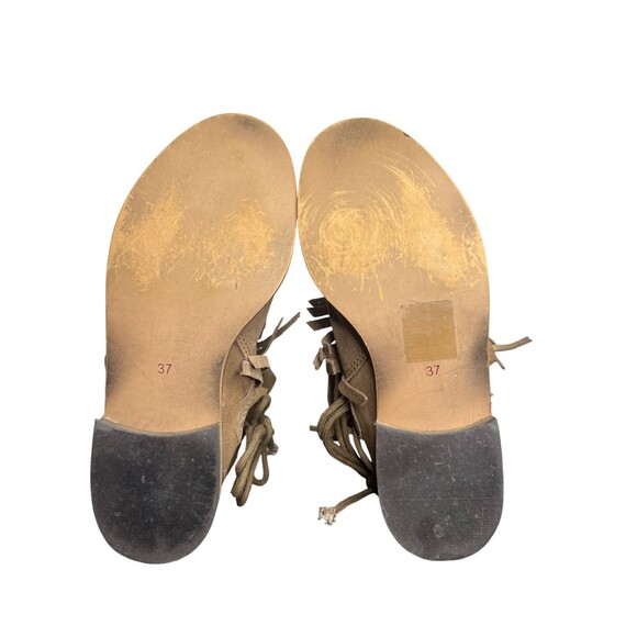 Anthropologie Musse Cloud Boots Women's 6 Brown Suede Fringe Boho Western - Picture 10 of 10